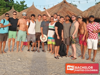 Cartagena Bachelor Party Group At Playa Blanca Beach